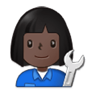 👩🏿‍🔧 Emoji Mechanikerin: dunkle Hautfarbe Samsung One UI 3.1.1.