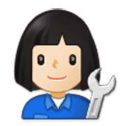 👩🏻‍🔧 Emoji Mecânica: Pele Clara na Samsung One UI 3.1.1.