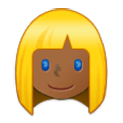 👱🏾‍♀️ Emoji Mulher: Pele Morena Escura E Cabelo Loiro na Samsung One UI 3.1.1.