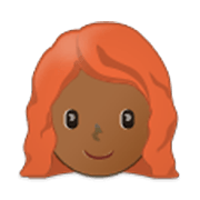 👩🏾‍🦰 Emoji Mujer: Tono De Piel Oscuro Medio Y Pelo Pelirrojo en Samsung One UI 3.1.1.