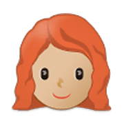 👩🏼‍🦰 Emoji Mujer: Tono De Piel Claro Medio Y Pelo Pelirrojo en Samsung One UI 3.1.1.
