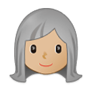👩🏼‍🦳 Emoji Mujer: Tono De Piel Claro Medio Y Pelo Blanco en Samsung One UI 3.1.1.
