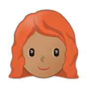 👩🏽‍🦰 Emoji Frau: mittlere Hautfarbe, rotes Haar Samsung One UI 3.1.1.