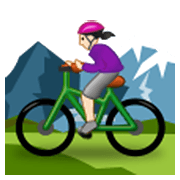 🚵🏻‍♀️ Emoji Mountainbikerin: helle Hautfarbe Samsung One UI 3.1.1.