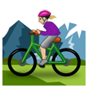 🚵🏼‍♀️ Emoji Mulher Fazendo Mountain Bike: Pele Morena Clara na Samsung One UI 3.1.1.