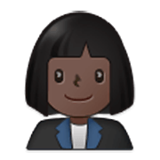 👩🏿‍💼 Emoji Oficinista Mujer: Tono De Piel Oscuro en Samsung One UI 3.1.1.