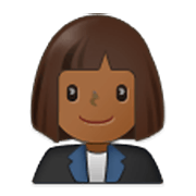 👩🏾‍💼 Emoji Oficinista Mujer: Tono De Piel Oscuro Medio en Samsung One UI 3.1.1.