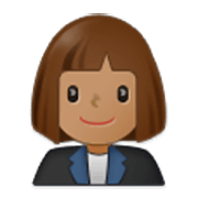 👩🏽‍💼 Emoji Oficinista Mujer: Tono De Piel Medio en Samsung One UI 3.1.1.