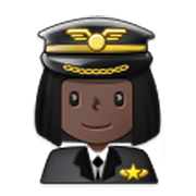 👩🏿‍✈️ Emoji Piloto Mujer: Tono De Piel Oscuro en Samsung One UI 3.1.1.
