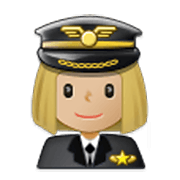 Émoji 👩🏼‍✈️ Pilote Femme : Peau Moyennement Claire sur Samsung One UI 3.1.1.