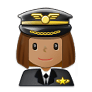 Emoji 👩🏽‍✈️ Pilota Donna: Carnagione Olivastra su Samsung One UI 3.1.1.