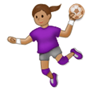 🤾🏽‍♀️ Emoji Handballspielerin: mittlere Hautfarbe Samsung One UI 3.1.1.