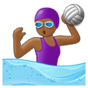 🤽🏾‍♀️ Emoji Mujer Jugando Al Waterpolo: Tono De Piel Oscuro Medio en Samsung One UI 3.1.1.