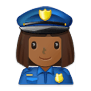👮🏾‍♀️ Emoji Agente De Policía Mujer: Tono De Piel Oscuro Medio en Samsung One UI 3.1.1.