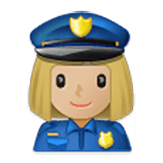 👮🏼‍♀️ Emoji Policial Mulher: Pele Morena Clara na Samsung One UI 3.1.1.