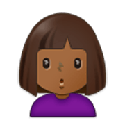 🙎🏾‍♀️ Emoji Mujer Haciendo Pucheros: Tono De Piel Oscuro Medio en Samsung One UI 3.1.1.