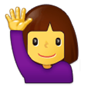 🙋‍♀️ Emoji Mulher Levantando A Mão na Samsung One UI 3.1.1.