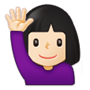 🙋🏻‍♀️ Emoji Mulher Levantando A Mão: Pele Clara na Samsung One UI 3.1.1.
