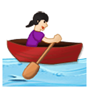 🚣🏻‍♀️ Emoji Mujer Remando En Un Bote: Tono De Piel Claro en Samsung One UI 3.1.1.