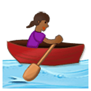 🚣🏾‍♀️ Emoji Frau im Ruderboot: mitteldunkle Hautfarbe Samsung One UI 3.1.1.