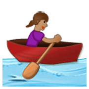 🚣🏽‍♀️ Emoji Frau im Ruderboot: mittlere Hautfarbe Samsung One UI 3.1.1.