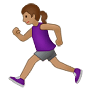 🏃🏽‍♀️ Emoji Mujer Corriendo: Tono De Piel Medio en Samsung One UI 3.1.1.