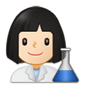 👩🏻‍🔬 Emoji Wissenschaftlerin: helle Hautfarbe Samsung One UI 3.1.1.