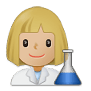 👩🏼‍🔬 Emoji Científica: Tono De Piel Claro Medio en Samsung One UI 3.1.1.