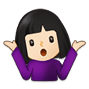 🤷🏻‍♀️ Emoji Mulher Dando De Ombros: Pele Clara na Samsung One UI 3.1.1.
