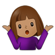 🤷🏽‍♀️ Emoji Mulher Dando De Ombros: Pele Morena na Samsung One UI 3.1.1.