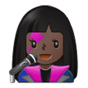 👩🏿‍🎤 Emoji Cantante Mujer: Tono De Piel Oscuro en Samsung One UI 3.1.1.
