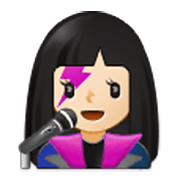 👩🏻‍🎤 Emoji Cantante Mujer: Tono De Piel Claro en Samsung One UI 3.1.1.