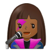 👩🏾‍🎤 Emoji Cantante Mujer: Tono De Piel Oscuro Medio en Samsung One UI 3.1.1.