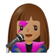 Emoji 👩🏽‍🎤 Cantante Donna: Carnagione Olivastra su Samsung One UI 3.1.1.