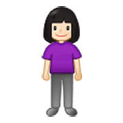 🧍🏻‍♀️ Emoji stehende Frau: helle Hautfarbe Samsung One UI 3.1.1.