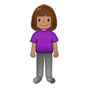 🧍🏽‍♀️ Emoji Mujer De Pie: Tono De Piel Medio en Samsung One UI 3.1.1.