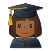 👩🏾‍🎓 Emoji Estudiante Mujer: Tono De Piel Oscuro Medio en Samsung One UI 3.1.1.