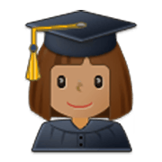 👩🏽‍🎓 Emoji Estudiante Mujer: Tono De Piel Medio en Samsung One UI 3.1.1.