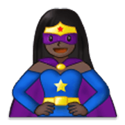 🦸🏿‍♀️ Emoji Superheroína: Tono De Piel Oscuro en Samsung One UI 3.1.1.
