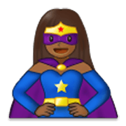 🦸🏾‍♀️ Emoji Super-heroína: Pele Morena Escura na Samsung One UI 3.1.1.