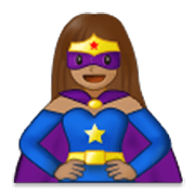 Émoji 🦸🏽‍♀️ Super-héroïne : Peau Légèrement Mate sur Samsung One UI 3.1.1.