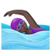 🏊🏿‍♀️ Emoji Mujer Nadando: Tono De Piel Oscuro en Samsung One UI 3.1.1.