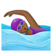 🏊🏾‍♀️ Emoji Mujer Nadando: Tono De Piel Oscuro Medio en Samsung One UI 3.1.1.