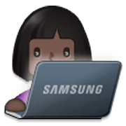 👩🏿‍💻 Emoji Tecnóloga: Pele Escura na Samsung One UI 3.1.1.