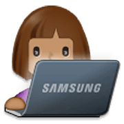 👩🏽‍💻 Emoji Tecnóloga: Tono De Piel Medio en Samsung One UI 3.1.1.