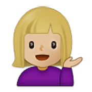 Emoji 💁🏼‍♀️ Donna Con Suggerimento: Carnagione Abbastanza Chiara su Samsung One UI 3.1.1.