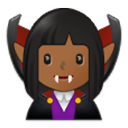 🧛🏾‍♀️ Emoji weiblicher Vampir: mitteldunkle Hautfarbe Samsung One UI 3.1.1.