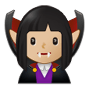 🧛🏼‍♀️ Emoji Mulher Vampira: Pele Morena Clara na Samsung One UI 3.1.1.