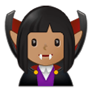 Émoji 🧛🏽‍♀️ Vampire Femme : Peau Légèrement Mate sur Samsung One UI 3.1.1.