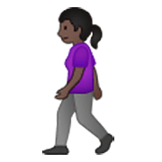 🚶🏿‍♀️ Emoji Mujer Caminando: Tono De Piel Oscuro en Samsung One UI 3.1.1.